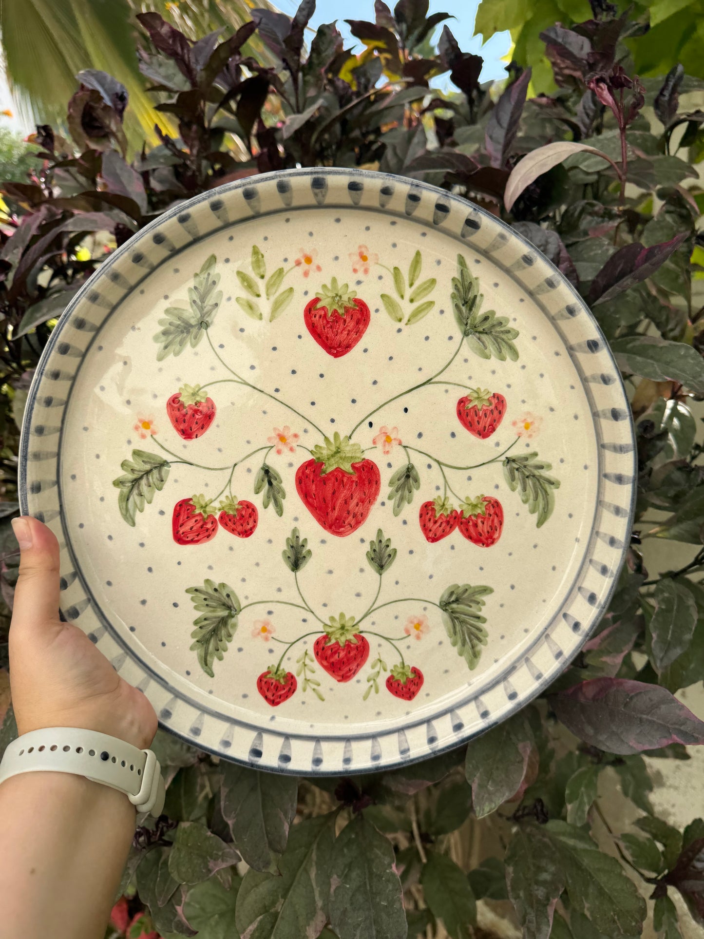 Strawberry Bloom 12 inch Plate