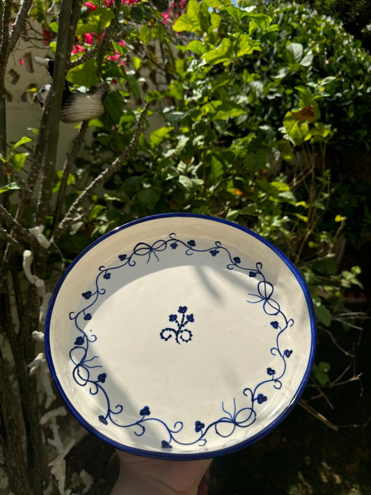 Cobalt Blue Floral Plate - Plates