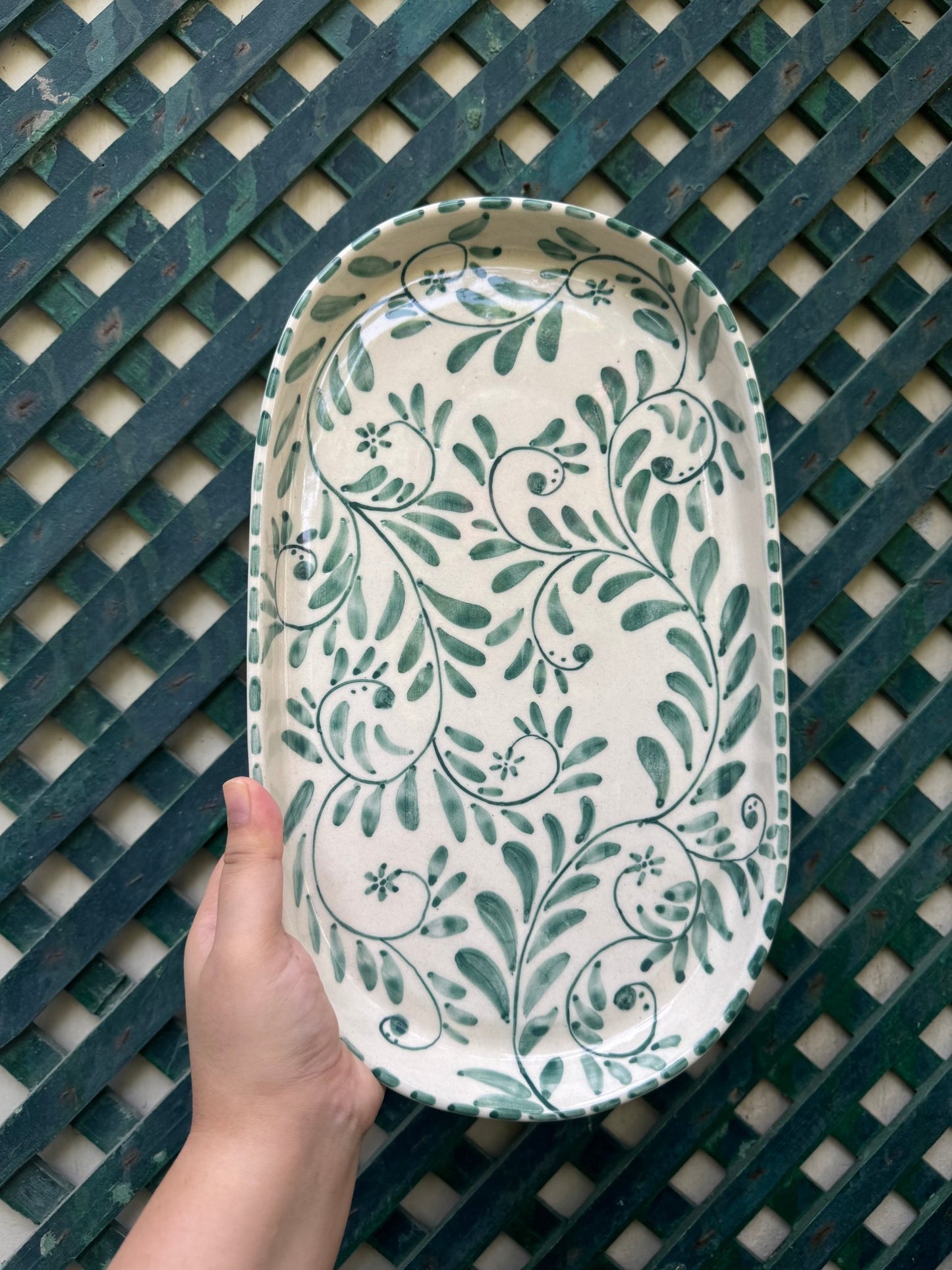 Teal Vine Platter - Platters