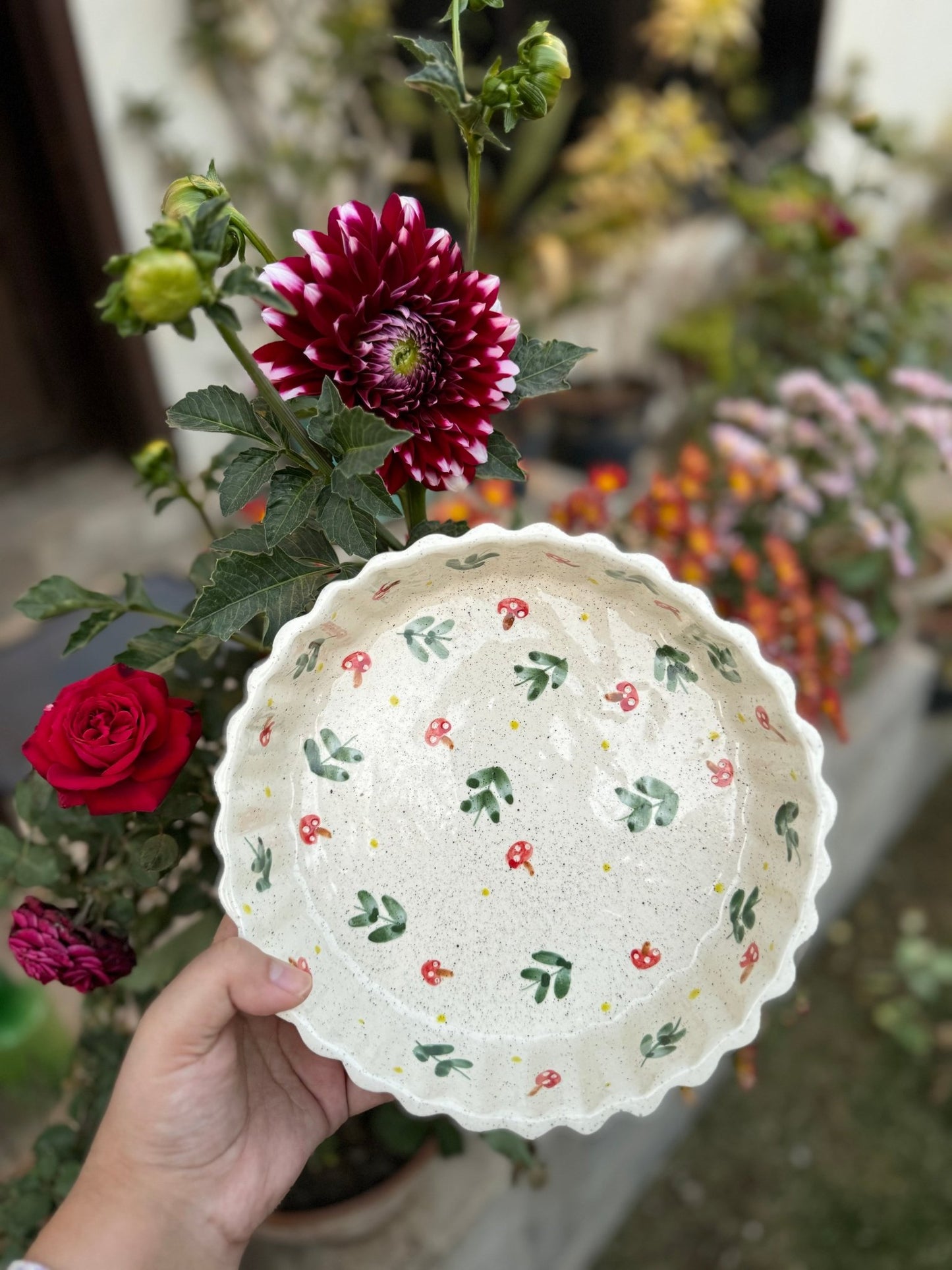 Whimsical Mushroom Pie Dish - Pie Dishes