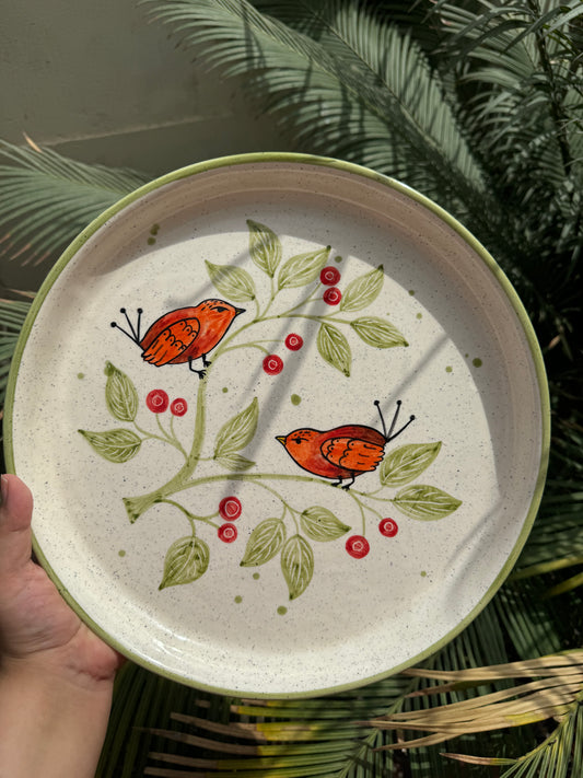 Orange Bird 12 inch Plate