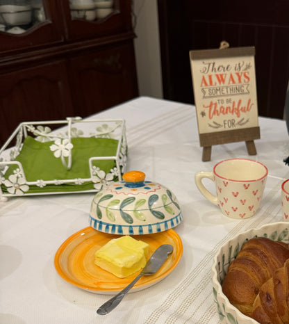 Sunset Orange Butter Dish