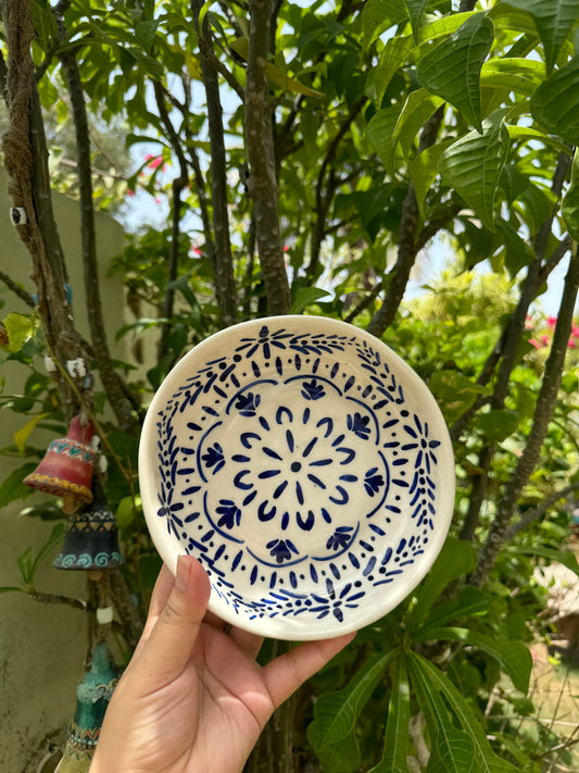 Blue Motif Plate Bowl