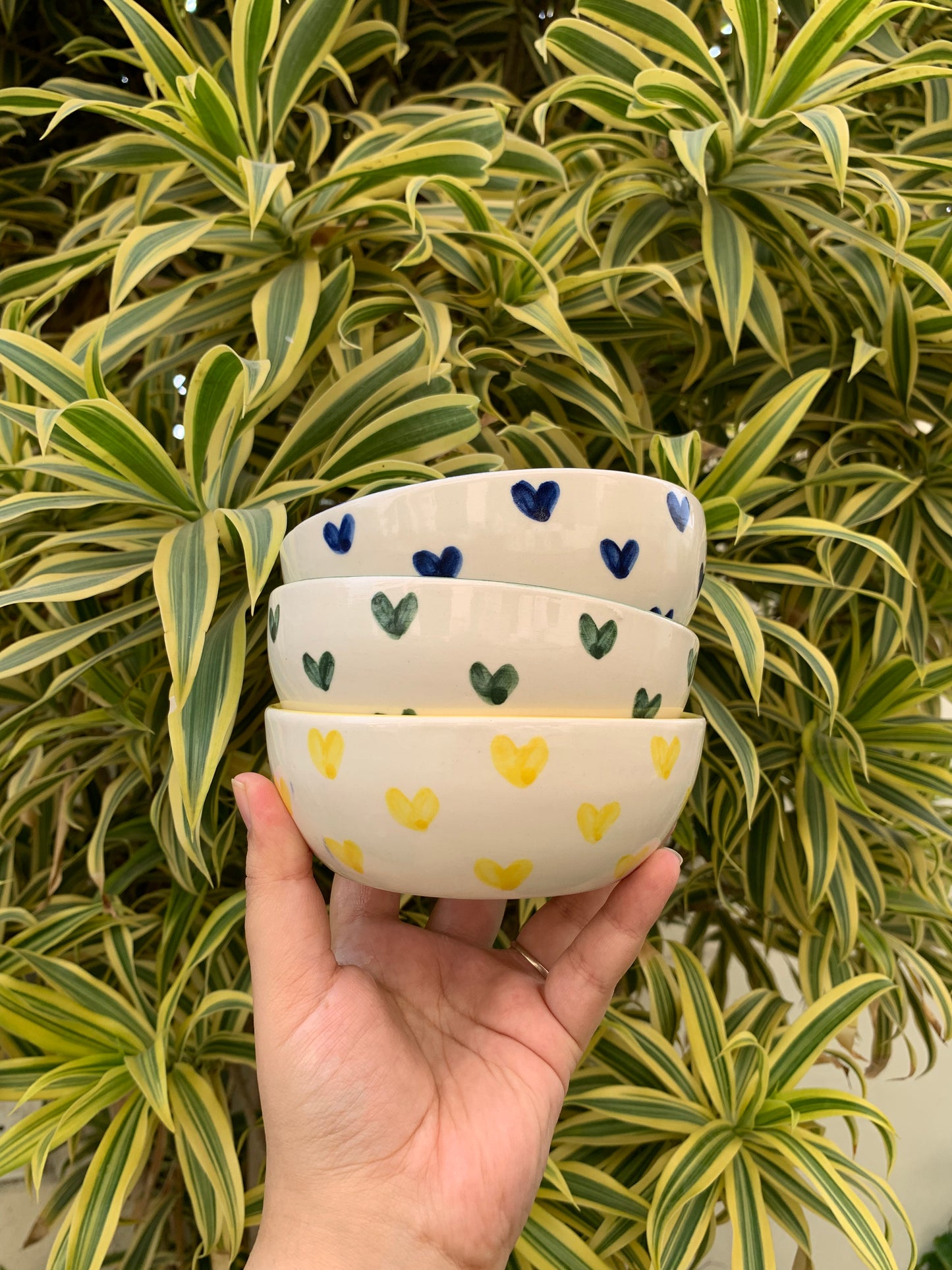 Coloured Heart Bowls