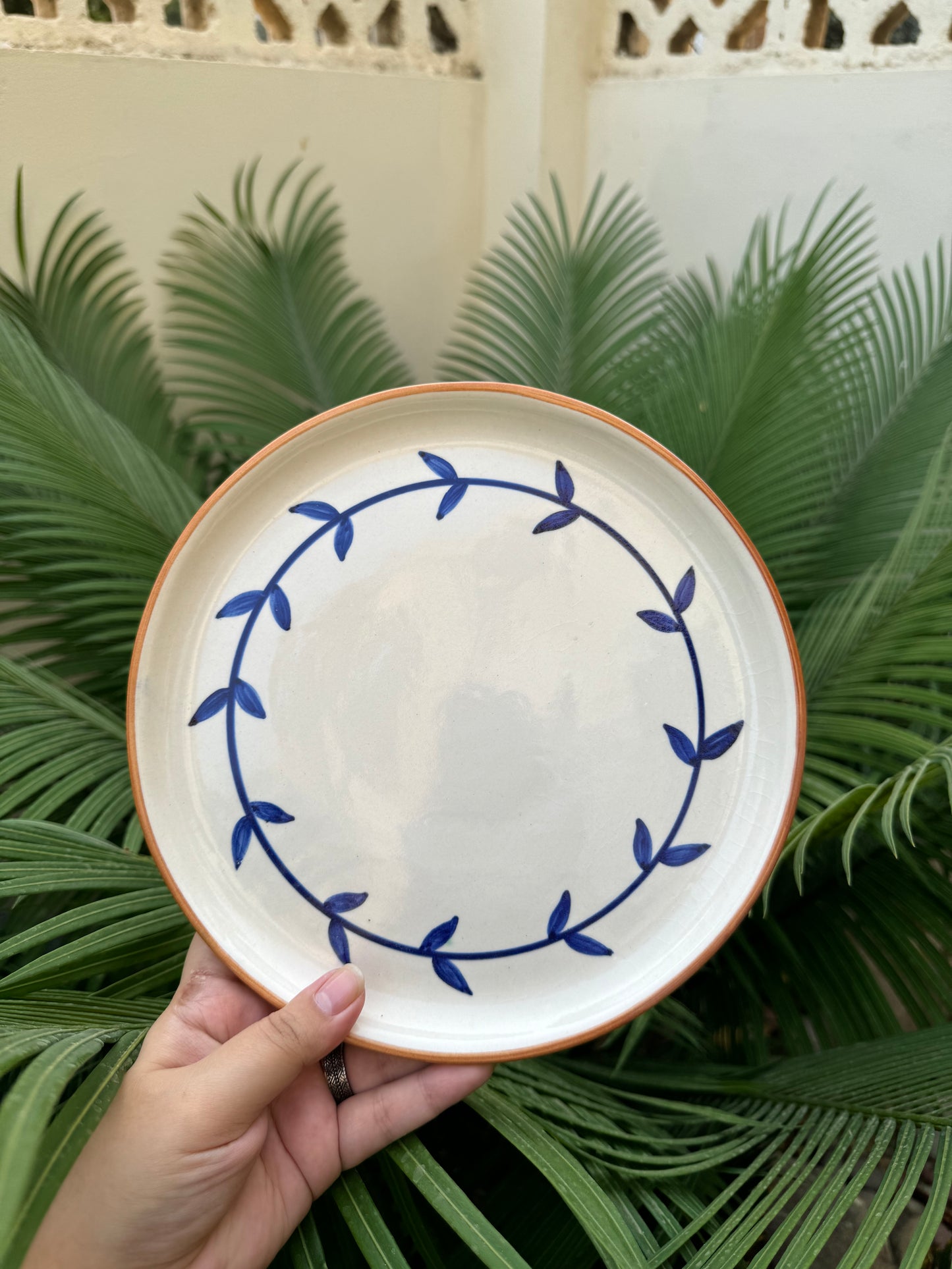 Intricate Blue Border Plate