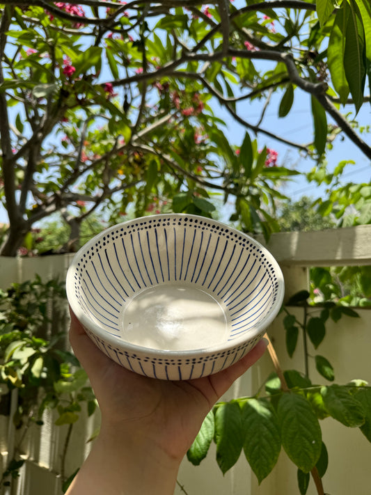 Sleek Blue Lines Ramen Bowl