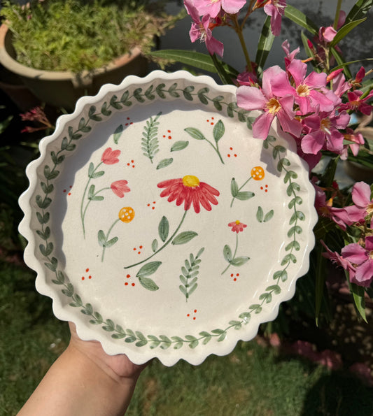 Flower Garden Pie Dish
